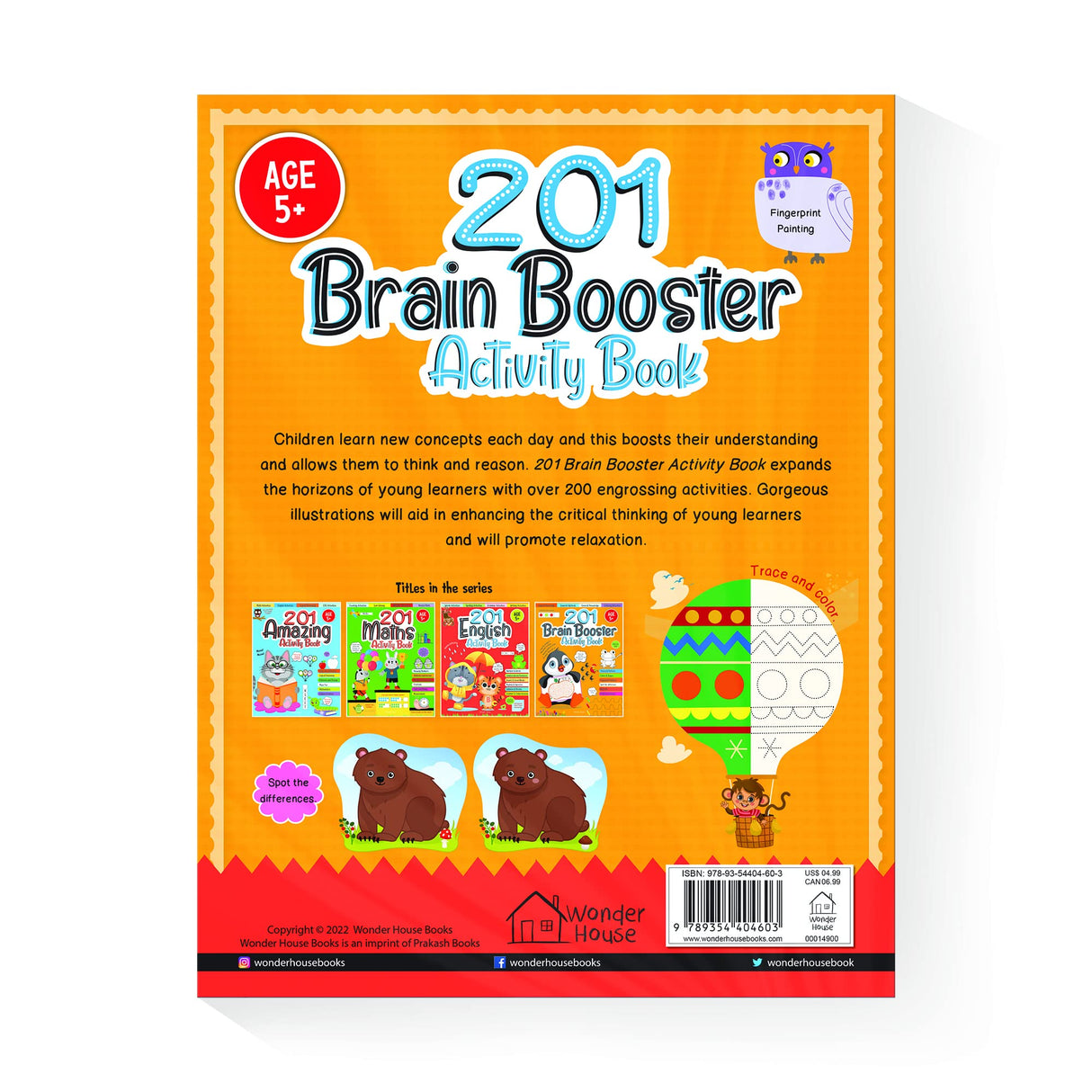 201 Brain Booster Activity Book - Fun Activities and Exercises For Children | Tracing & Pattern, Colors & Shapes, Maze | Ages 5 and up | 1.5 hours of fun time - Retail Maharaj
