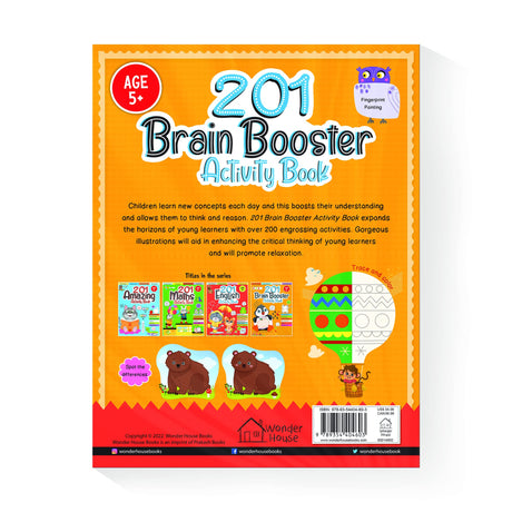 201 Brain Booster Activity Book - Fun Activities and Exercises For Children | Tracing & Pattern, Colors & Shapes, Maze | Ages 5 and up | 1.5 hours of fun time - Retail Maharaj