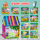 Treasure Box of Tales Fables – Boxset of 10 Board Books for Kids (Pack 1) | Includes : Early Learning Story Books Grandma , Grandpa , Panchatantra , ... , for Toddlers | Perfect Gift Set for Kids - Retail Maharaj