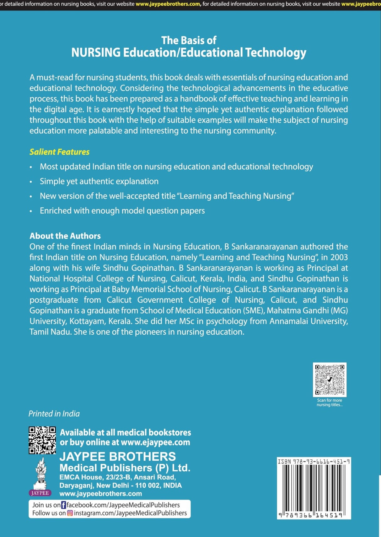 THE BASIS OF NURSING EDUCATION/EDUCATIONAL TECHNOLOGY (SEMESTER V) - Retail Maharaj