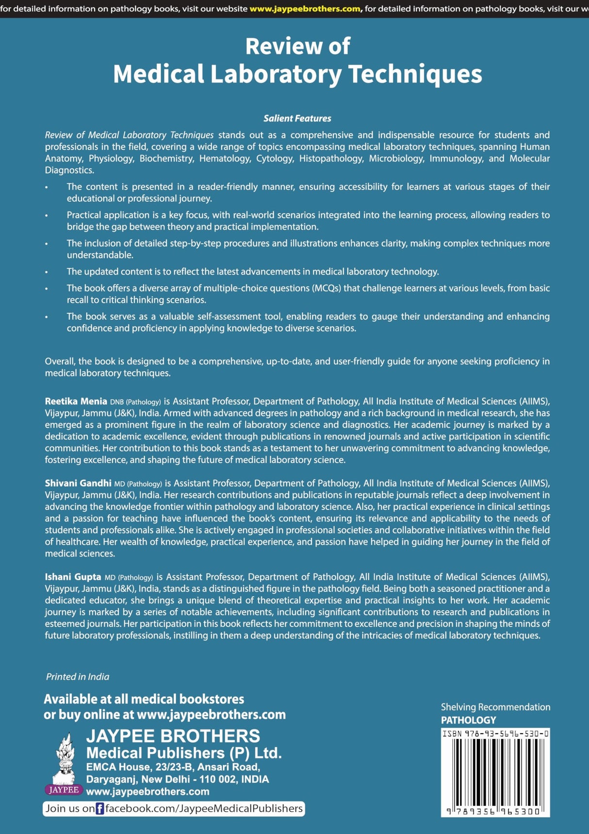Review of Medical Laboratory Techniques: MCQs Based on Theoretical Knowledge and Clinical Practice - Retail Maharaj