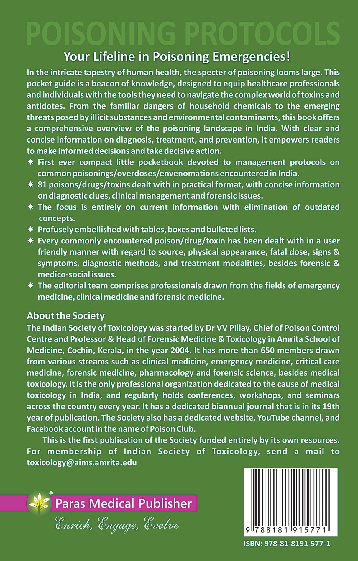 Pocketbook of Poisoning Protocols (2nd Edition) - Retail Maharaj