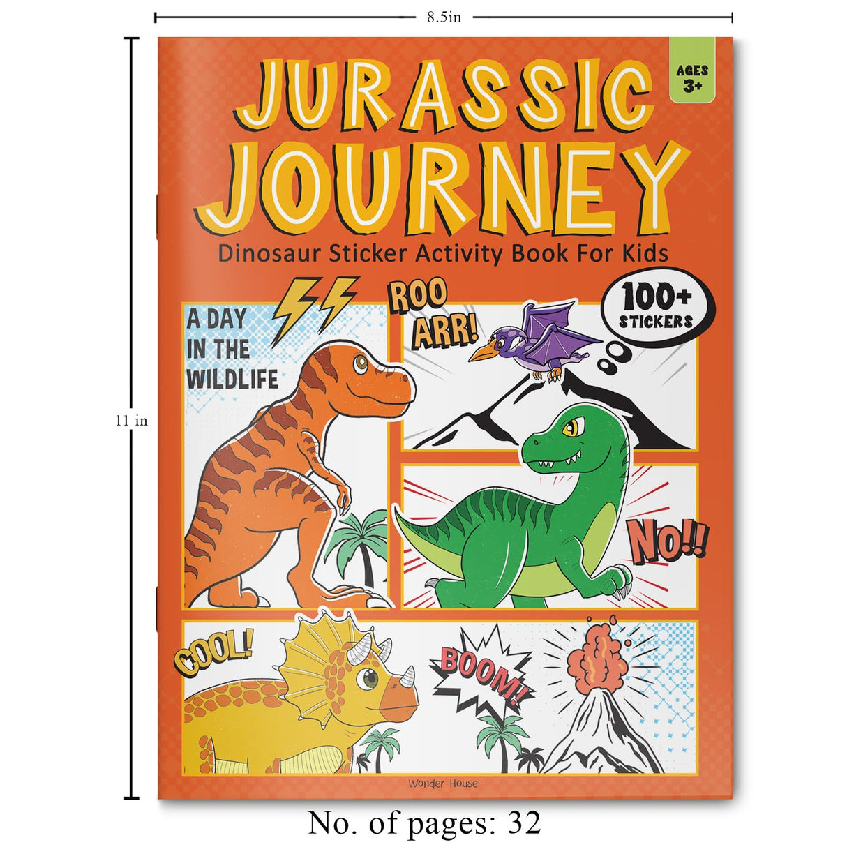 Jurassic Journey: Dinosaur Sticker Activity Book For Kids - Retail Maharaj