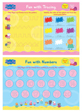 Peppa Pig - School Fun With Peppa & Friends : Fun Learning Set (With Wipe And Clean Mats, Coloring Sheets, Stickers, Appreciation Certificate, Crayon Set And Pen) - Retail Maharaj