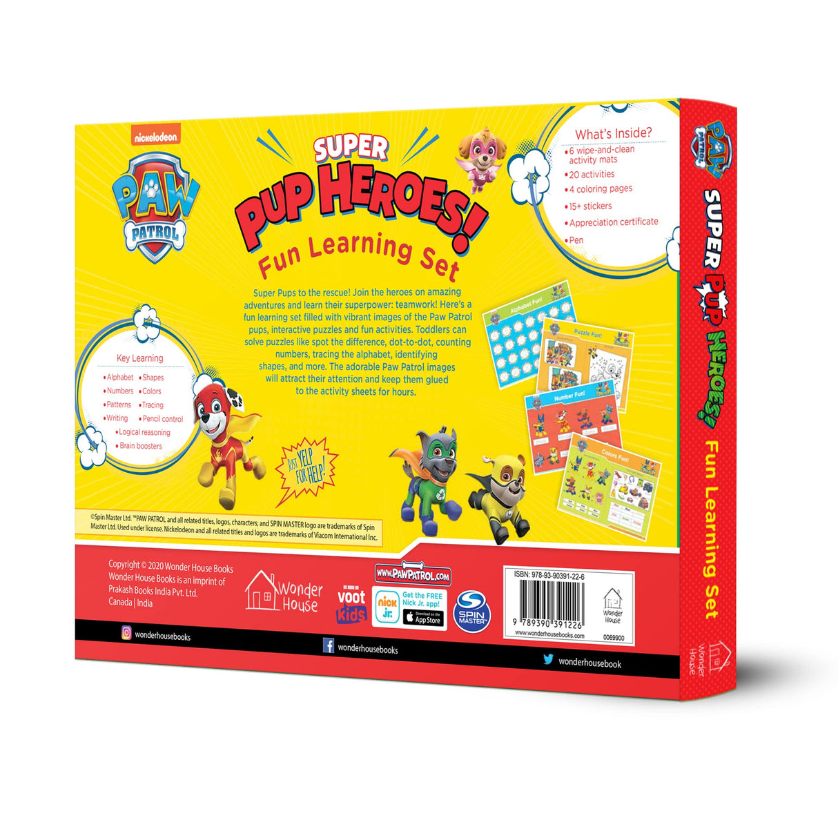 Nickelodeon Paw Patrol – Super Pup Heroes Off Duty!: Fun Learning Set Wipe & Clean Mats, Coloring Sheets, Stickers, Certificate & Pen | Ages 3–6 | 3+ Hours of Adventure-Packed Fun & Skill Practice - Retail Maharaj