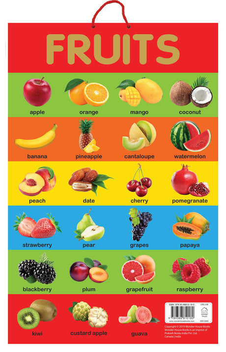 Fruits - Early Learning Educational Posters For Children: Perfect For Kindergarten, Nursery and Homeschooling (19 Inches X 29 Inches) - Retail Maharaj