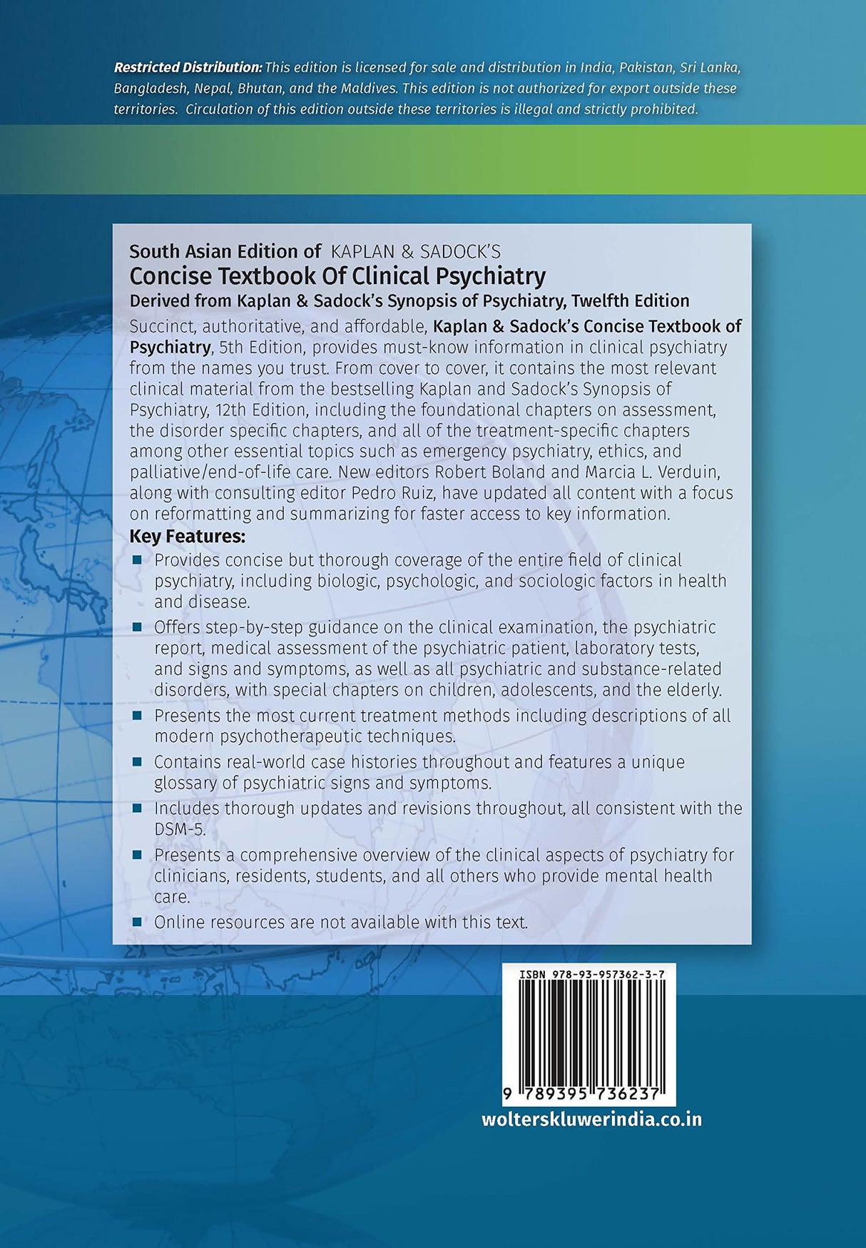 Kaplan & Sadock's Concise Textbook of Clinical Psychiatry, 5th South Asian ed - Retail Maharaj