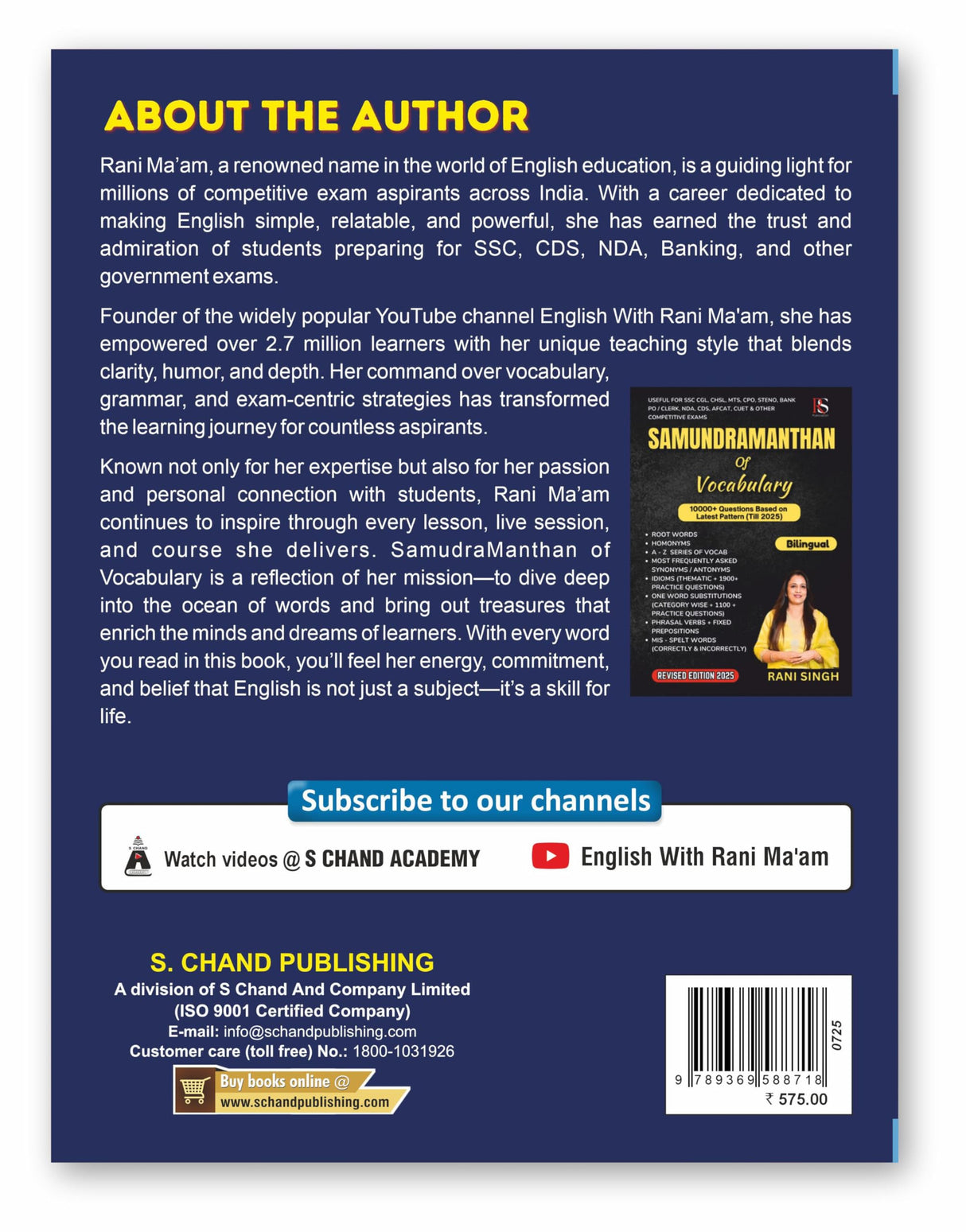 Samundramanthan of Vocabulary (Vocab) Book 2025 - 2026 for All Competitive Exams SSC CGL CHSL MTS CPO STENO, Banking Exam, Bank PO/ Clerk, NDA, CDS, ... Beginners & Advanced Learner) - S Chand Books - Retail Maharaj