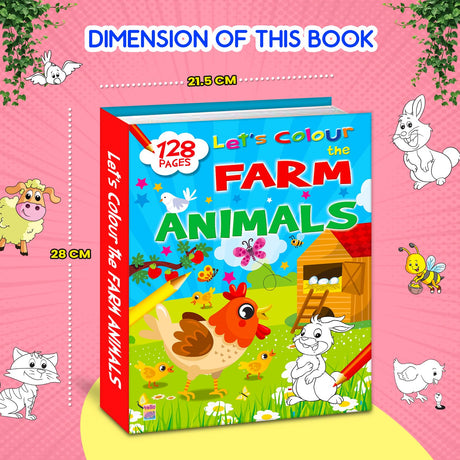 Let’s Colour the Farm Animals: Activity & Colouring Book for Kids Ages 3–9 | Perfect Gift for Drawing, Painting & Creativity | Premium Paper Quality - Retail Maharaj