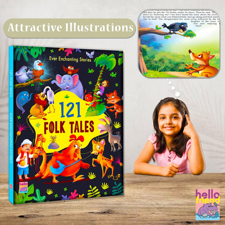 121 Folk Tales - Illustrated Story Books for Kids and Childrens - Bedtime Traditional Short Stories with Colourful Pictures in English | Hello Friend Books - Ages 3+ Years (121 Short Stories Book) - Retail Maharaj