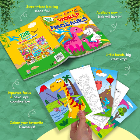 Let’s Colour the World of Dinosaurs: Activity & Colouring Book for Kids Ages 3–9 | Perfect Gift for Drawing, Painting & Creativity | Premium Paper Quality - Retail Maharaj