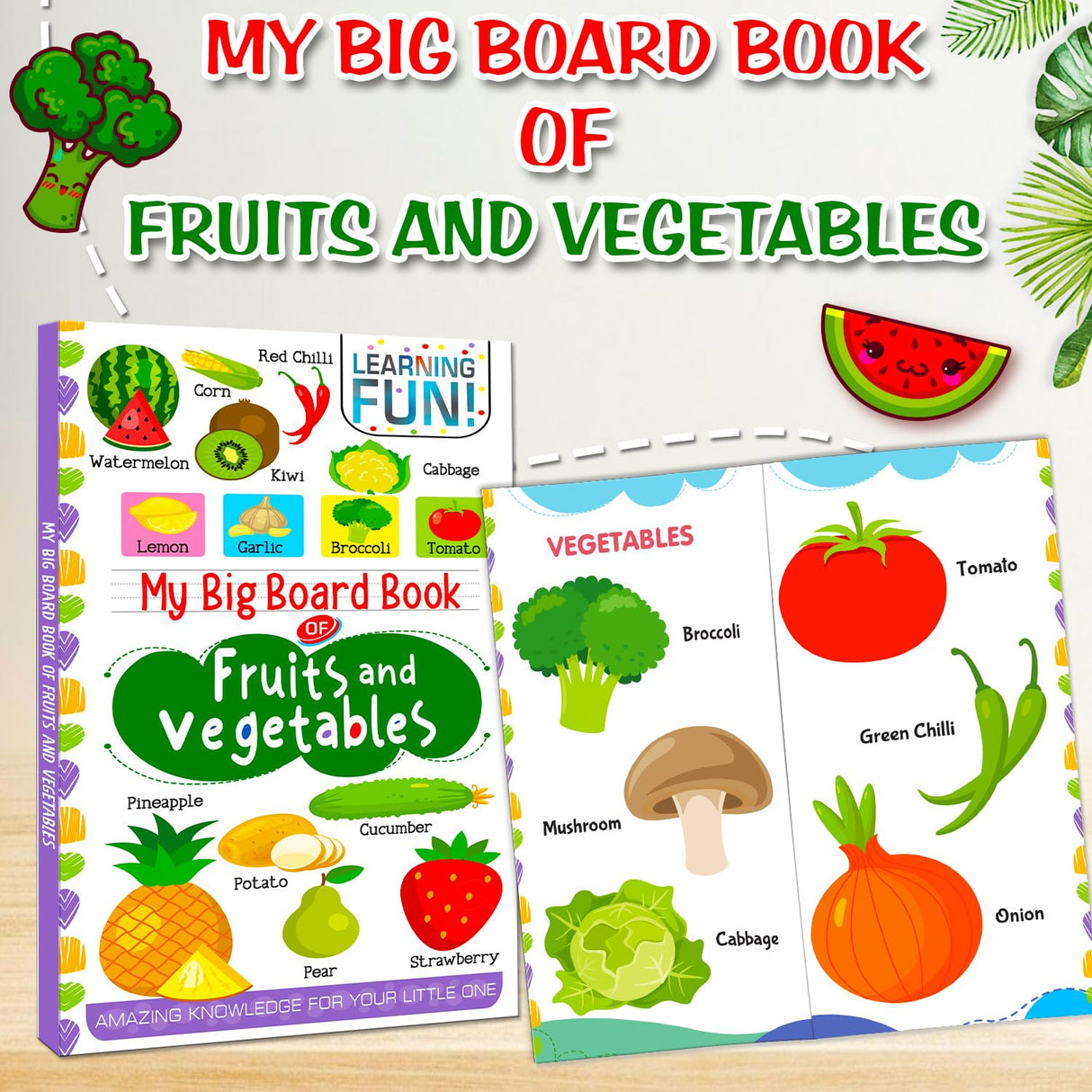 Hello Friend Books My Big Board Book of Fruits and Vegetables : Simple and Vibrant Illustrations to Increase the Knowledge of Your Little One - Retail Maharaj