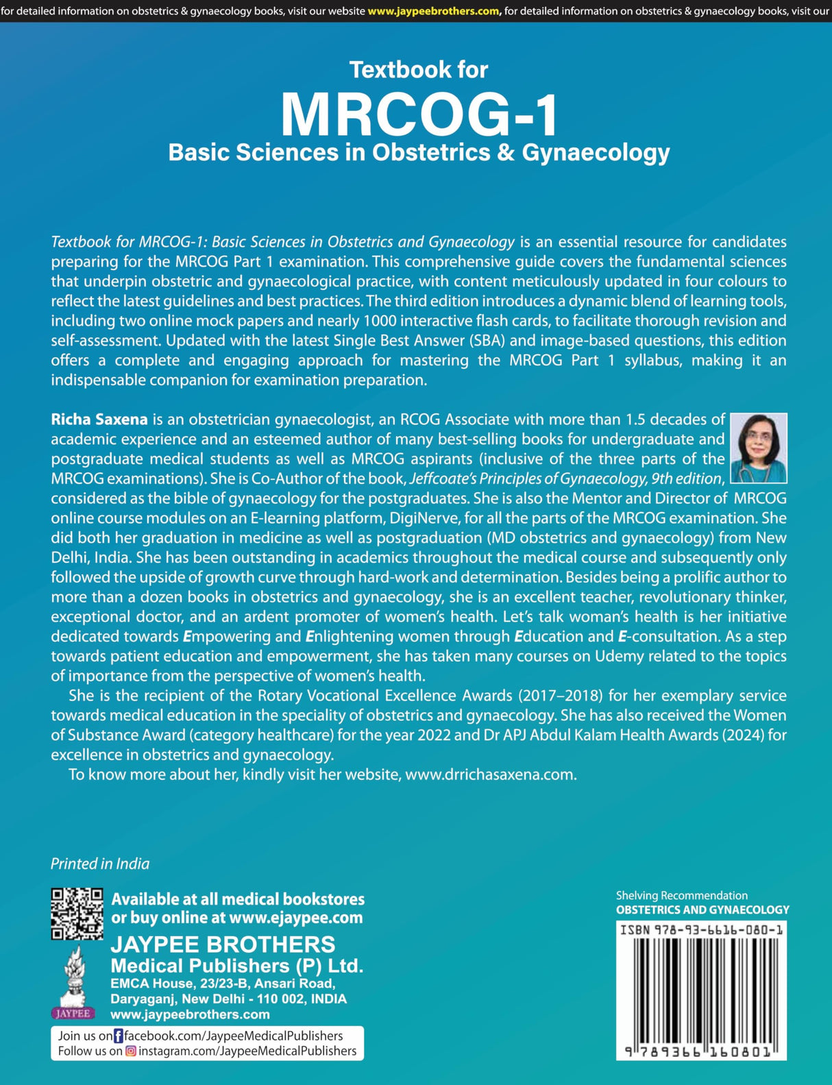 TEXTBOOK FOR MRCOG-1: BASIC SCIENCES IN OBSTETRICS & GYNAECOLOGY - Retail Maharaj