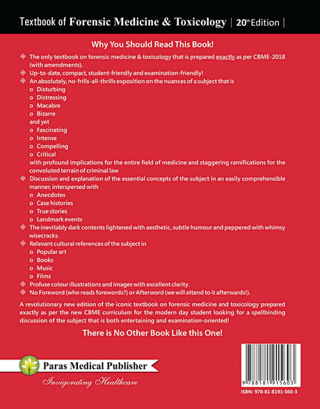 Textbook of Forensic Medicine & Toxicology (20th Edition 2023) (Softcover) [paperback] V V Pillay [Jul 28, 2023]… - Retail Maharaj