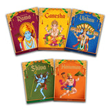 Children's First Mythology Stories (Illustrated) - Pack of 5 books (Ram, Shiva, Hanuman, Ganesha, Vishnu) - Storybook for Kids - Folklore - Traditional Values - 6 years to 10 years - Retail Maharaj