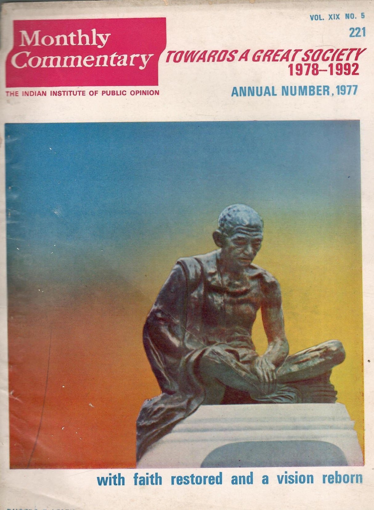 Towards A Great Society 1978-1992 - Annual Number, 1977 Of Monthly Commentary