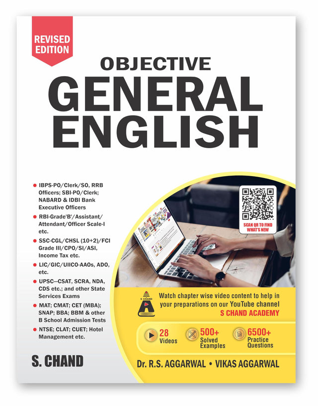 S. Chand'S Objective General English For Ssc Cgl Chsl, Ibps, Bank Po, Railway, Police, Pcs, Ctet, Mba, Gmat, And All Central & State Level Competitive Exams, Fully Revised Video Edition Latest 2023 - Retail Maharaj