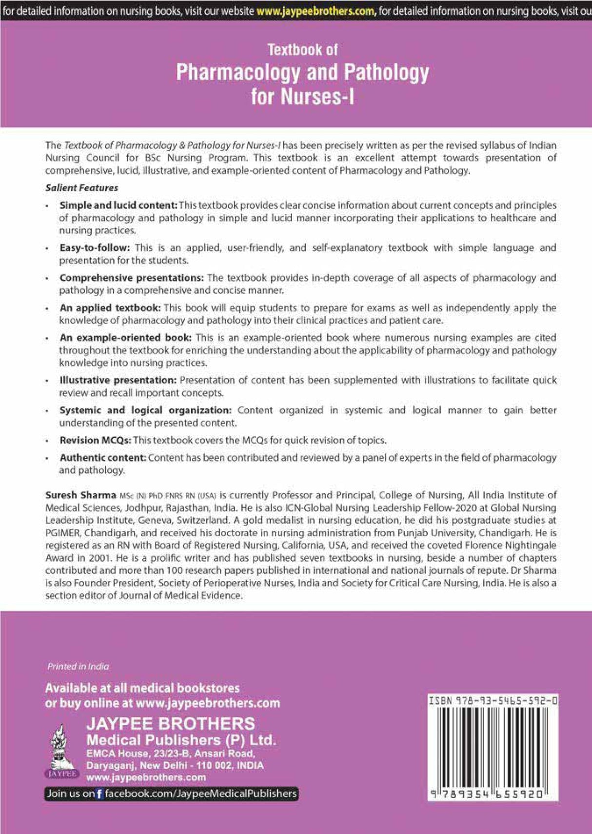 Textbook of Pharmacology & Pathology for Nurses-I - Retail Maharaj