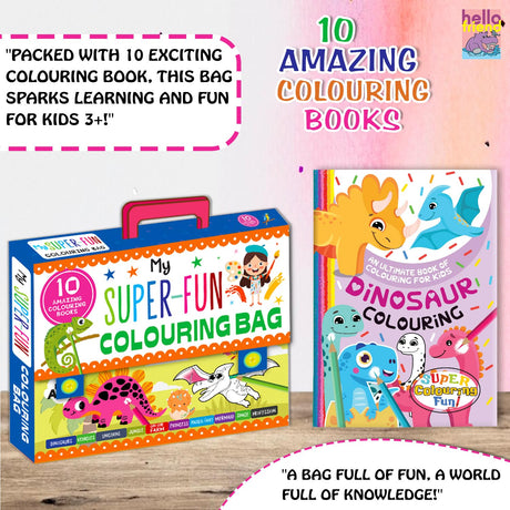 My First 10 Colouring Activity Books Boxset for Kids, Children and Toddlers - Animal, Farm, Space, Dinosaur, Vehicles, Unicorn, Jungle, Princess Coloring Book Gift (Ages 2+ years) (Pack of 10) - Retail Maharaj
