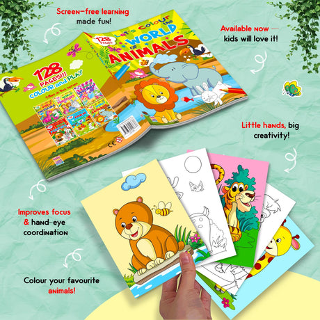 Let’s Colour the World of Animals: Activity & Colouring Book for Kids Ages 3–9 | Perfect Gift for Drawing, Painting & Creativity | Premium Paper Quality - Retail Maharaj