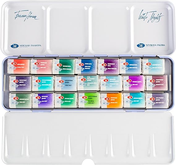 White Nights Granulating Watercolour 21 Full Pans Set - Retail Maharaj