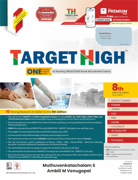 TARGET HIGH ONE NATION ONE BOOK ON NURSING OFFICER STAFF NURSE RECRUITMENT EXAMS 8ED PHYGITAL EDITION (BOOK+DIGITAL) (PB 2026) - Retail Maharaj