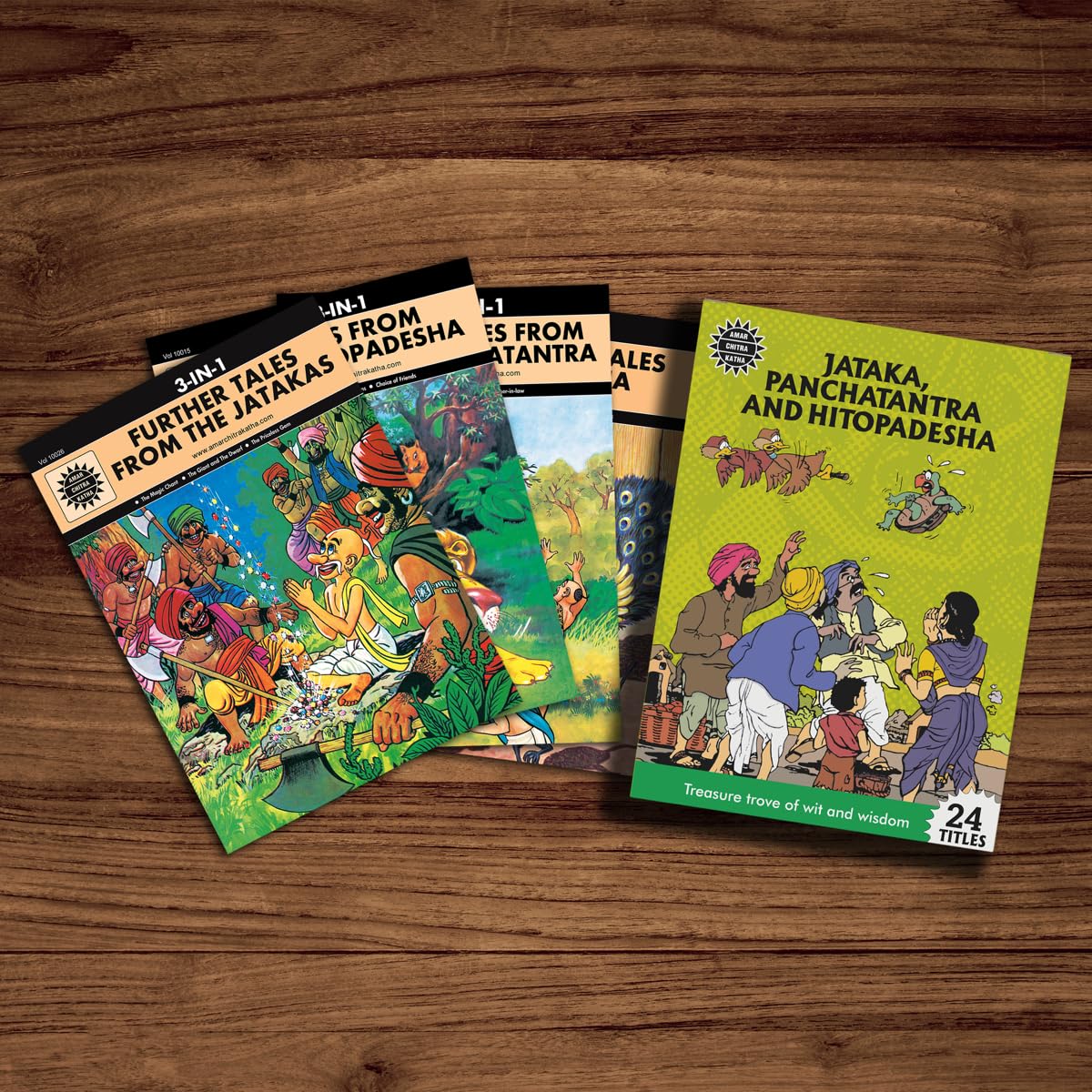 Jataka, Panchatantra, Hitopadesha Collection: 24 Book Set | Indian History, Folktales & Humor | Cultural Stories for Kids & Adults | Illustrated Children's Comic Books | Amar Chitra Katha - Retail Maharaj