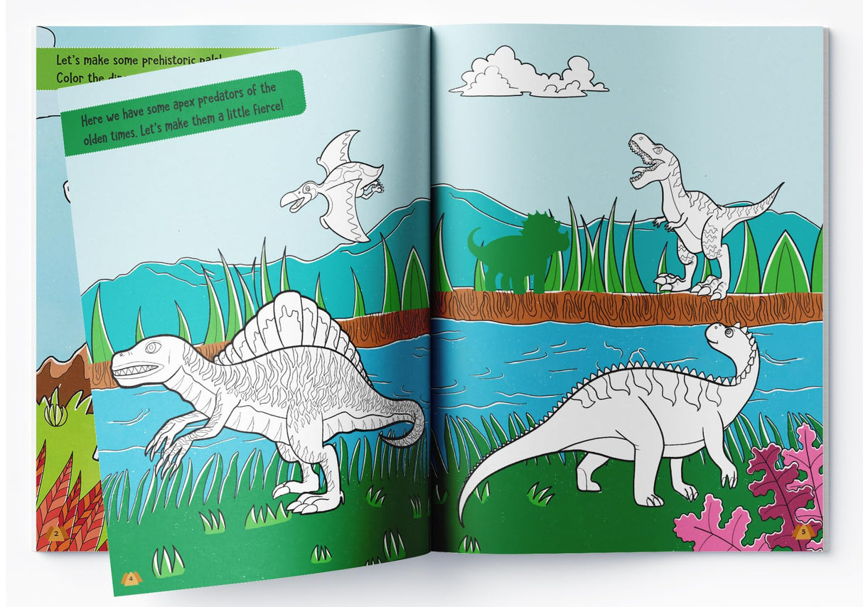 Team Dino Sticker Coloring Book For Kids - Retail Maharaj