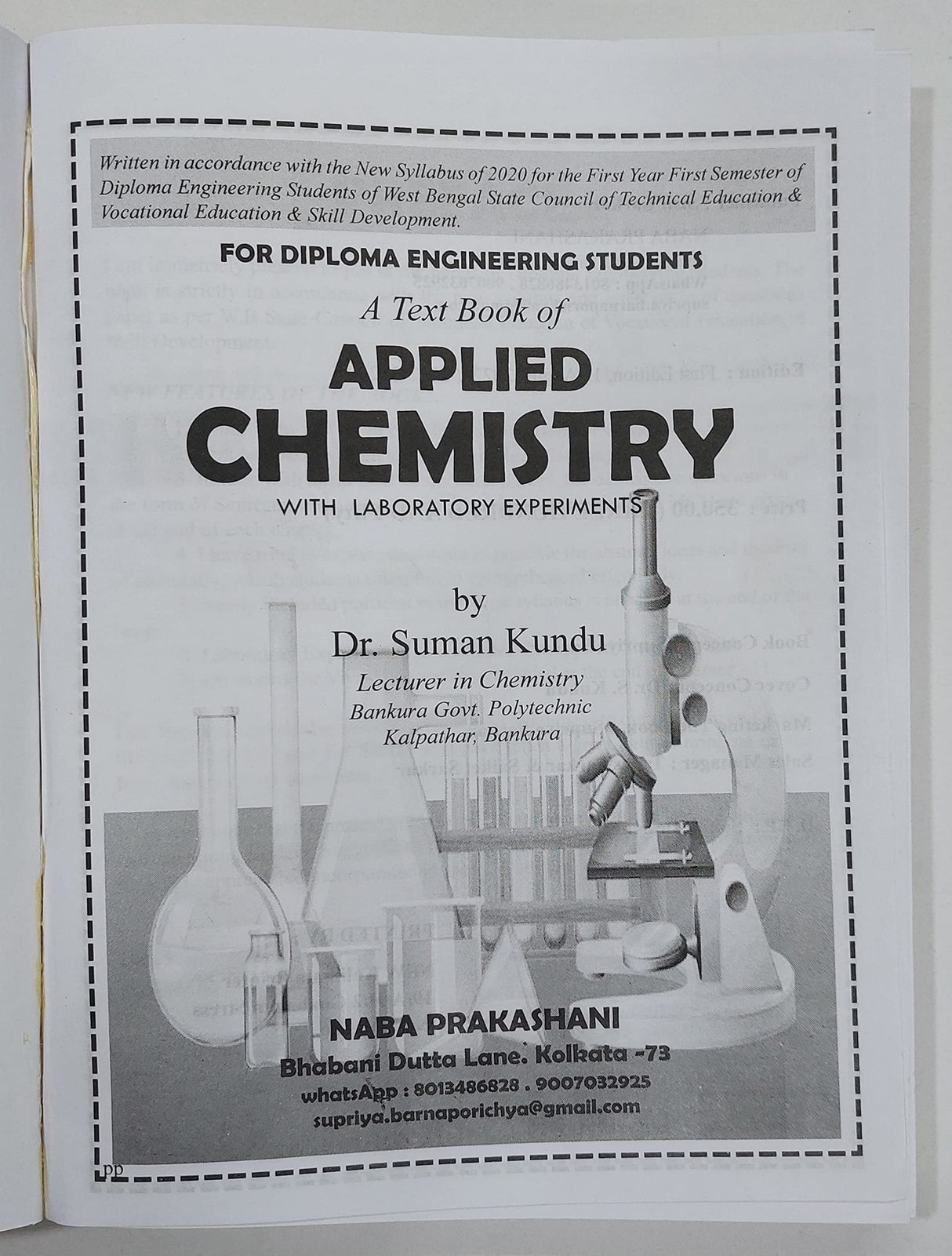 A Textbook of APPLIED CHEMISTRY for Diploma Engineering 1st Semester - Retail Maharaj