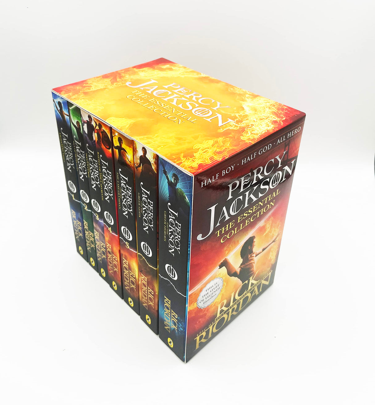 The Essential Percy Jackson Collection (7 Books Set) by Rick Riordan (Lightning Thief, Sea of Monsters, Titan's Curse, Battle of Labyrinth, Last Olympian, Greek Heroes, Greek Gods) - Retail Maharaj