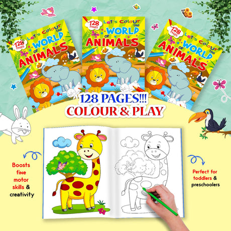 Let’s Colour the World of Animals: Activity & Colouring Book for Kids Ages 3–9 | Perfect Gift for Drawing, Painting & Creativity | Premium Paper Quality - Retail Maharaj
