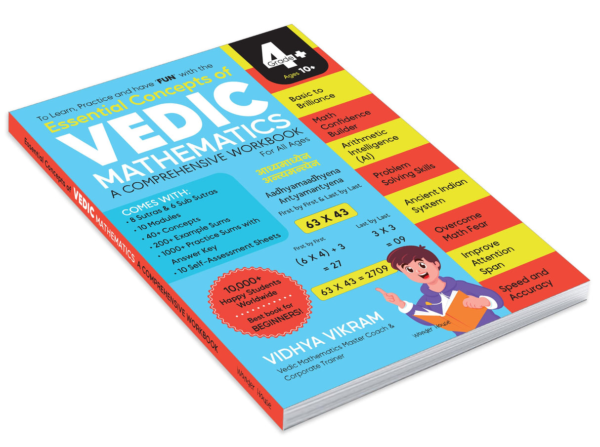 Essential Concepts of Vedic Maths – Comprehensive Workbook for All Ages Speed Math, Tricks & Mental Calculations | Ages 10+ | 5+ Hours of Guided Practice & Logical Reasoning - Retail Maharaj