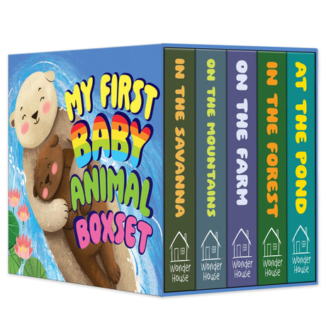 My First Baby Animal – Boxed Set of 5 Board Books: On the Pond, In the Forest, On the Farm, On the Mountains & In the Savanna | Illustrated Early ... Board Books for Ages 0–3 Years: Mini Box Set - Retail Maharaj