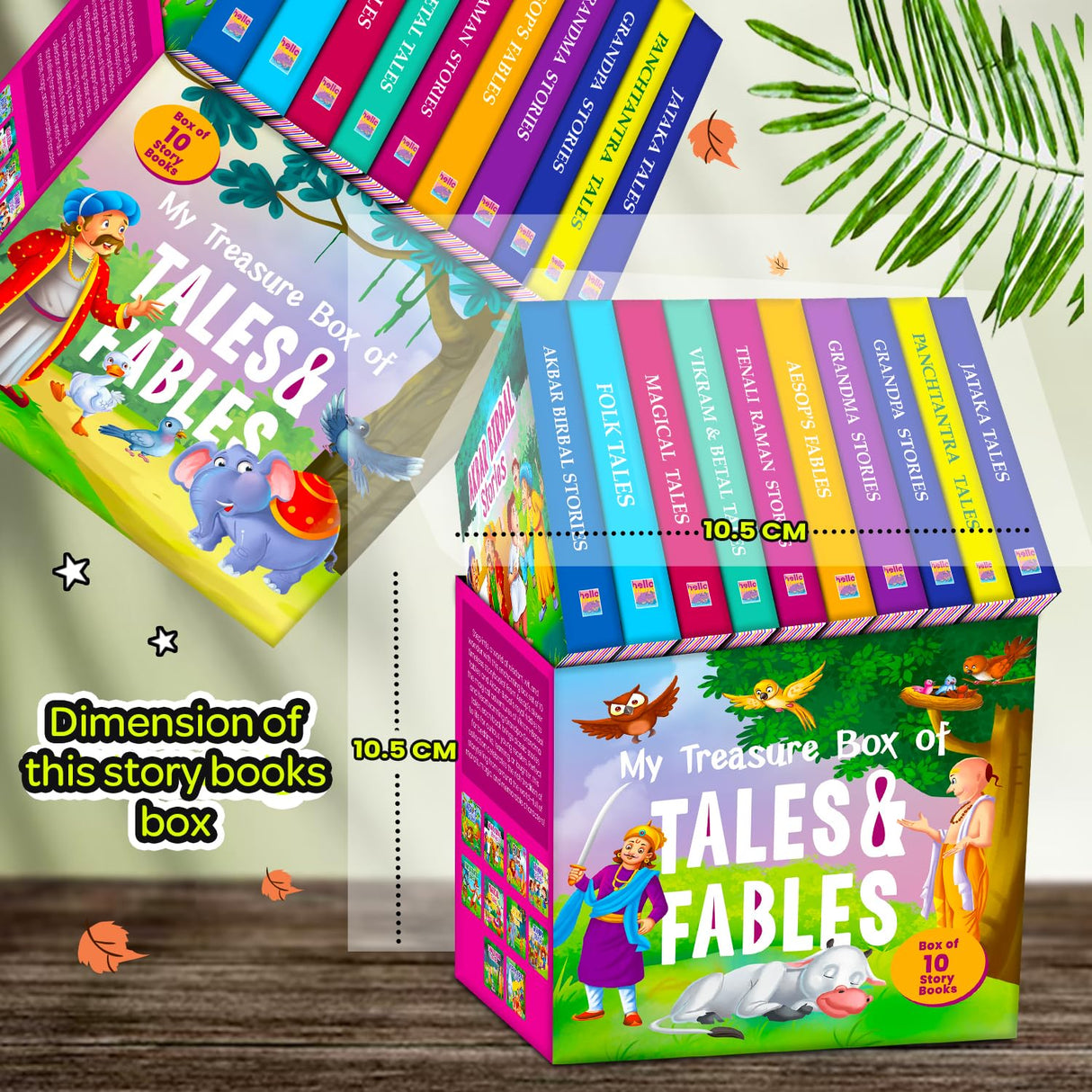 Treasure Box of Tales Fables – Boxset of 10 Board Books for Kids (Pack 1) | Includes : Early Learning Story Books Grandma , Grandpa , Panchatantra , ... , for Toddlers | Perfect Gift Set for Kids - Retail Maharaj