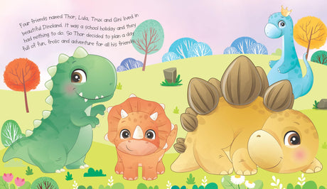 Booktopus Touch and Feel Board Book - Dino Day Out Sensory Book for Toddlers - Textured Baby Books for 4+ Years - Interactive Learning Book - Retail Maharaj