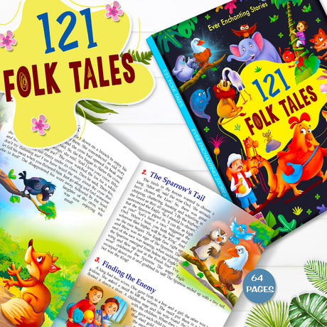 121 Folk Tales - Illustrated Story Books for Kids and Childrens - Bedtime Traditional Short Stories with Colourful Pictures in English | Hello Friend Books - Ages 3+ Years (121 Short Stories Book) - Retail Maharaj