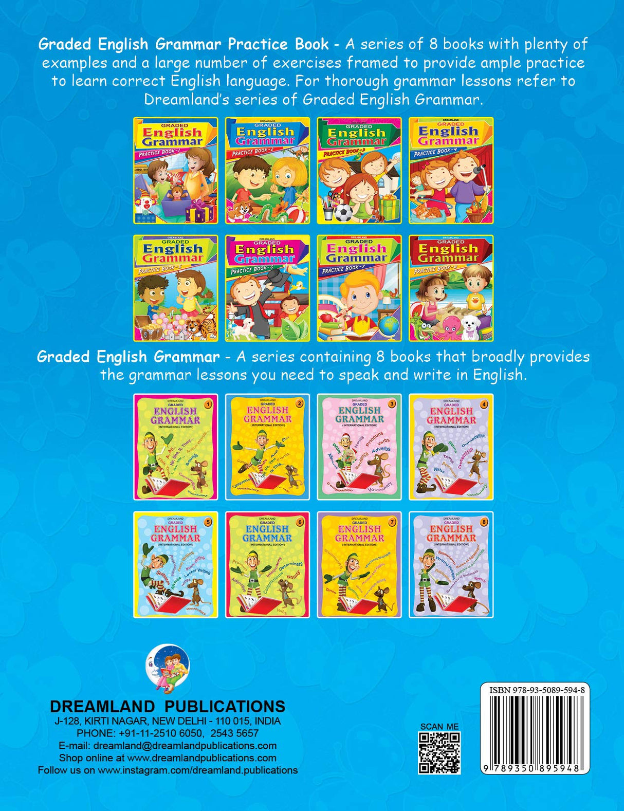 Graded English Grammar Practice Books 8 for Kids Age 5-12 Years – Fun Exercises, Colourful Illustrations, Alphabet, Grammar Concepts, Parts of Speech, and Independent Learning for Early and Advanced Learners - Retail Maharaj