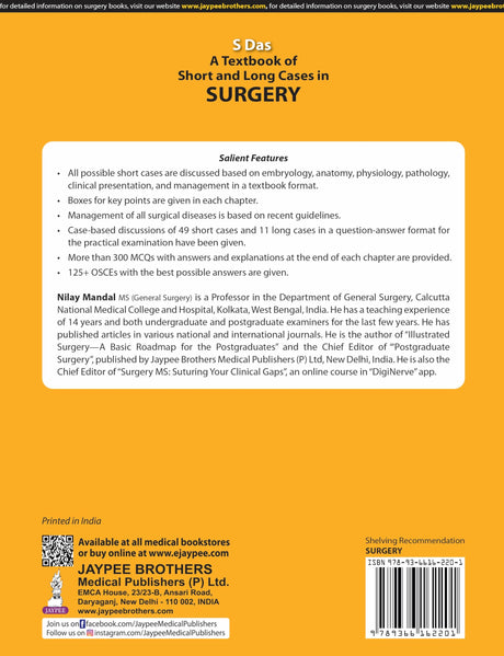 S DAS A TEXTBOOK OF SHORT AND LONG CASES IN SUGERY INCLUDING MCQS AND OSCES - Retail Maharaj