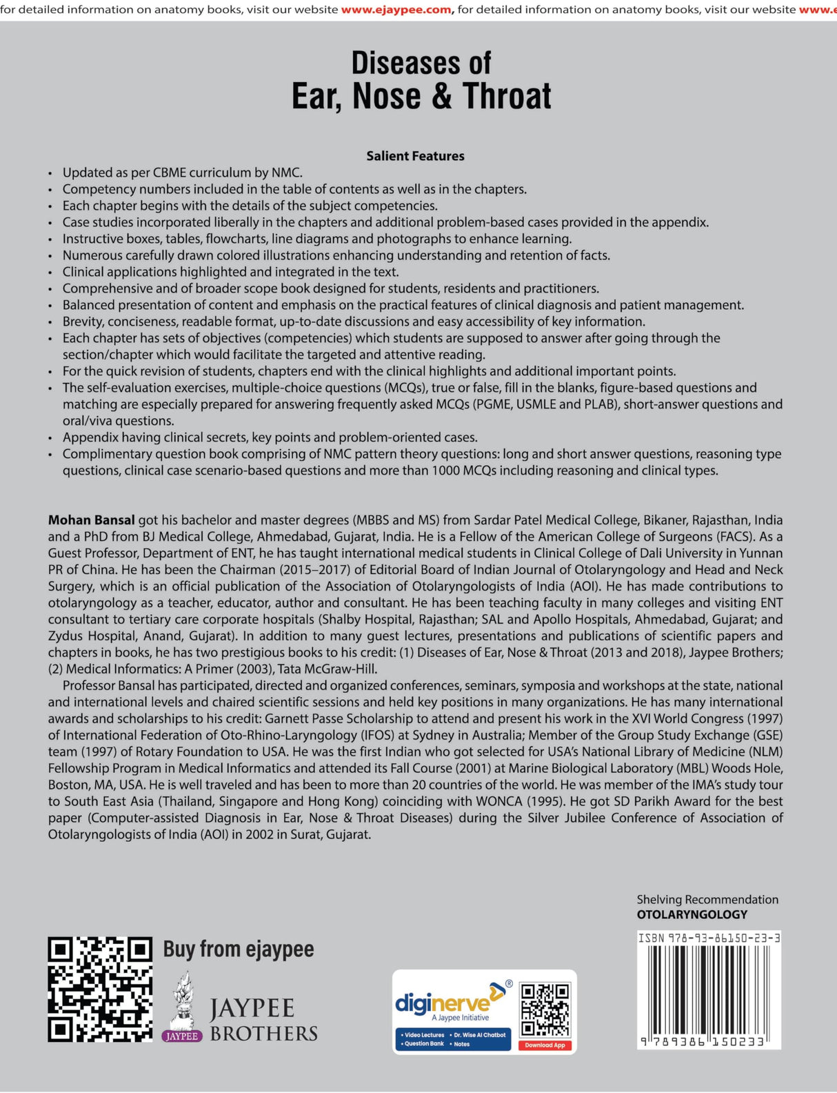 Diseases of Ear, Nose and Throat - Retail Maharaj