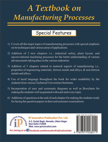 A Textbook on Manufacturing Processes - For the students of B. Tech./B. Des./Diploma and Other related disciplines - Retail Maharaj
