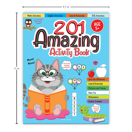 201 Amazing Activity Book: Fun Activities and Puzzles | Spot the Difference, Logical Reasoning, Patterns & Tracing | Ages 6–10 | 5+ Hours of Fun and Learning - Retail Maharaj