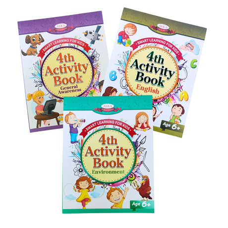 Combo of Three Activity Books -English,General Awareness and environment– for 6+yrs old children. Visually Attractive Pages and Interesting activities for kids - Retail Maharaj