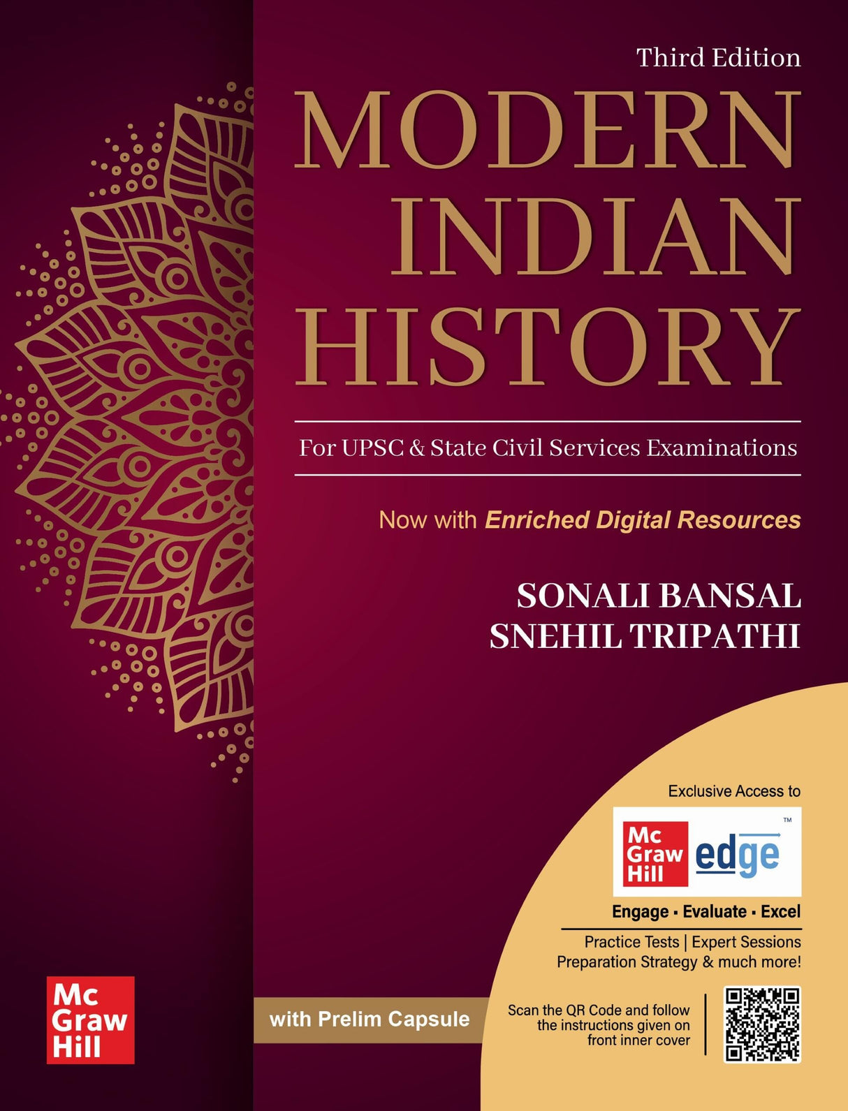 Modern Indian History, 3e for UPSC 2026 by Snehil Tripathi & Sonali Bansal | Chapterwise Solved Previous Years' Questions (PYQs) upto 2023 | Quick revision capsules | Practice papers for Pre & Mains - Retail Maharaj