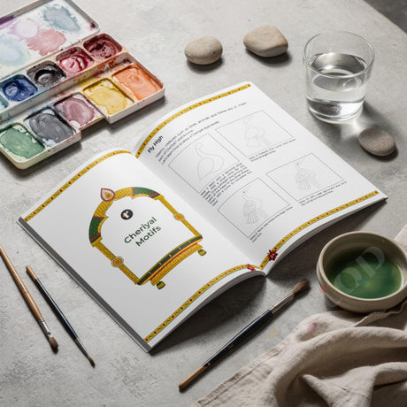 Rooftop Artventures of Cheriyal - Elementary | PAPERBACK (Softcover) | Children's Drawing & Colouring Art Book | DIY Activites, Step-by-step Simple Motifs and Compositions | kids art books: English - Retail Maharaj
