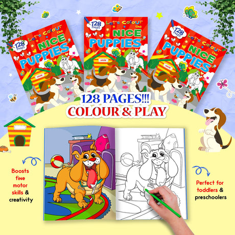 Let’s Colour the Nice Puppies: Activity & Colouring Book for Kids Ages 3–9 | Perfect Gift for Drawing, Painting & Creativity | Premium Paper Quality - Retail Maharaj