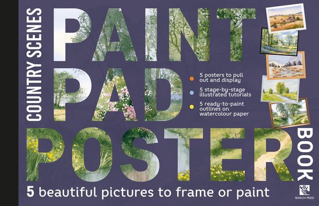 Paint Pad Poster Book: Country Scenes: 5 Beautiful Pictures to Frame or Paint - Retail Maharaj