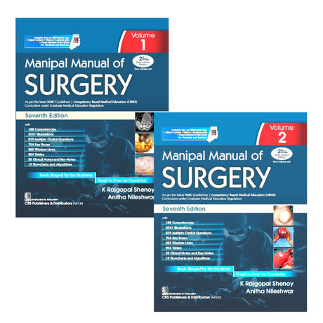 Manipal Manual Of Surgery 7Ed 2 Vol Set (Pb 2025) (Cbme Edition) - Retail Maharaj