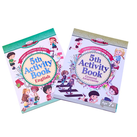 Combo of Two Activity Books-English and General Awareness – for 7+yrs old children. Visually Attractive Pages and Interesting activities for kids - Retail Maharaj