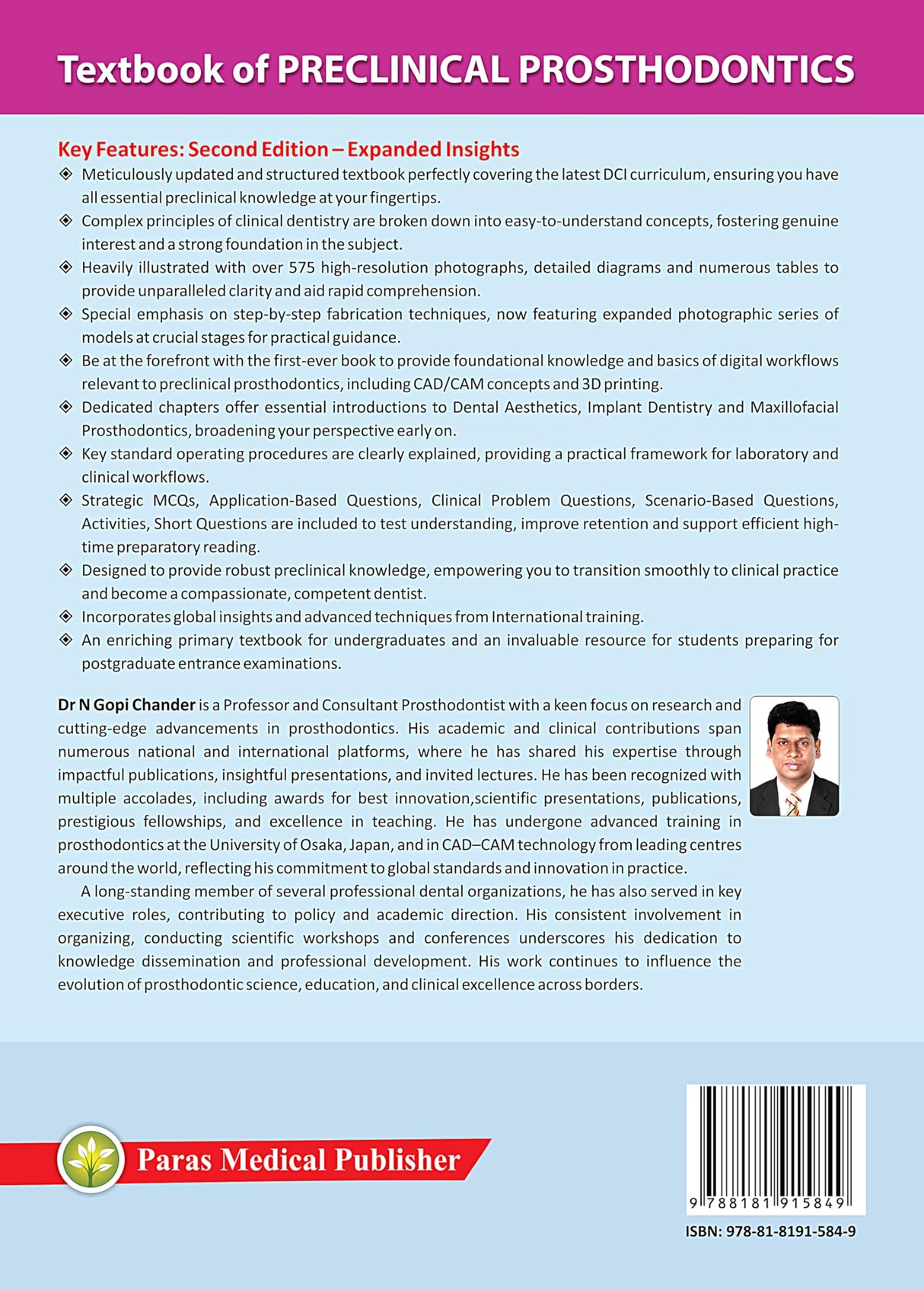 Textbook of Preclinical Prosthodontics (2nd Edition) - Retail Maharaj