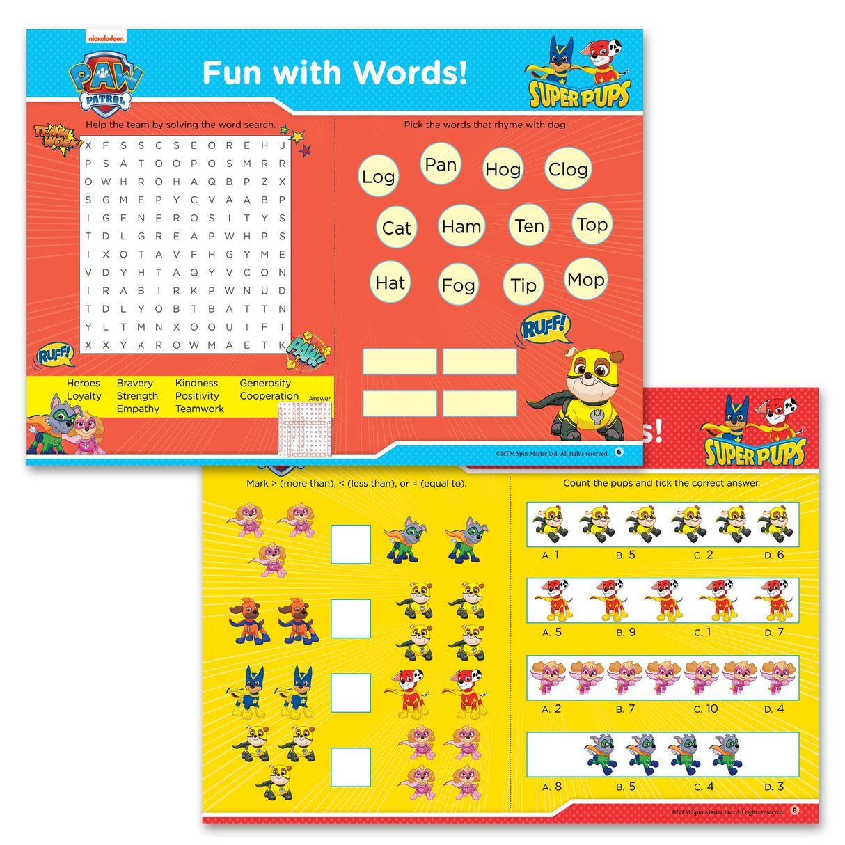 Nickelodeon Paw Patrol – Super Pup Heroes Off Duty!: Fun Learning Set Wipe & Clean Mats, Coloring Sheets, Stickers, Certificate & Pen | Ages 3–6 | 3+ Hours of Adventure-Packed Fun & Skill Practice - Retail Maharaj